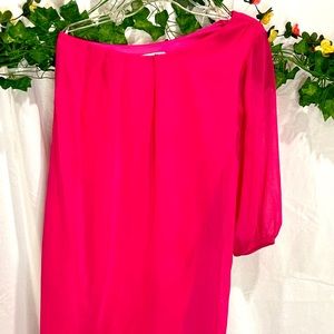 Pink one sleeve dress